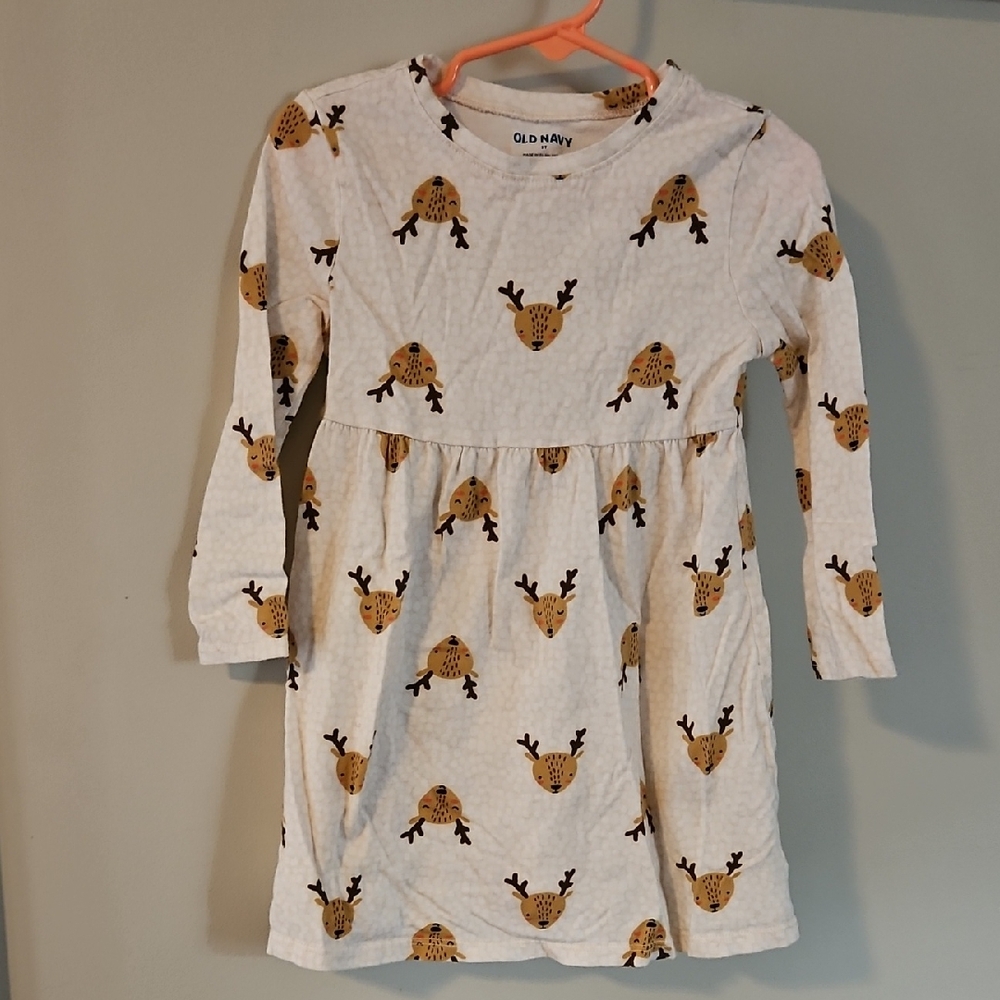 Old Navy Kids Dress with White and Brown Pattern